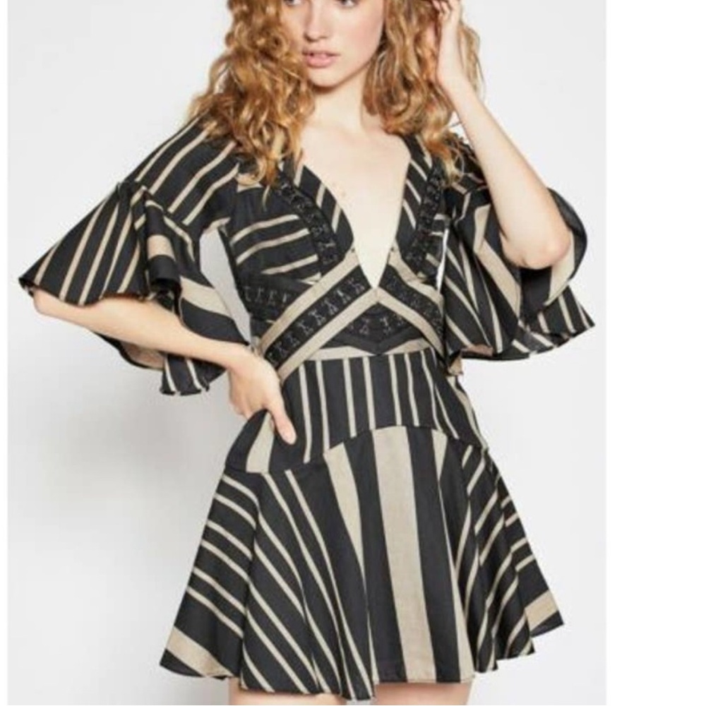Acler Brown and Black dress with hooks